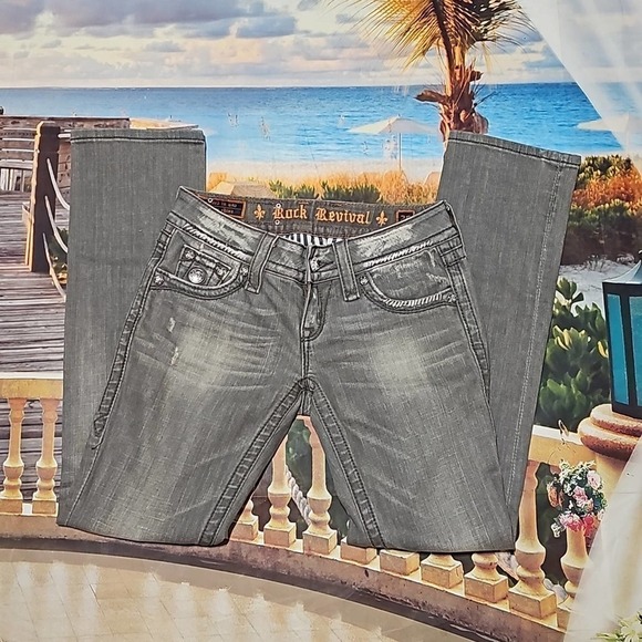 Rock Revival Straight Jeans Size 26 - Picture 2 of 7